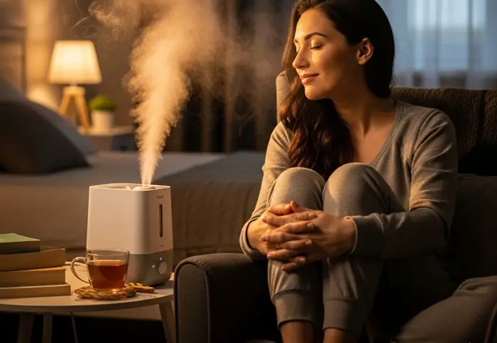 using warm humidifier
