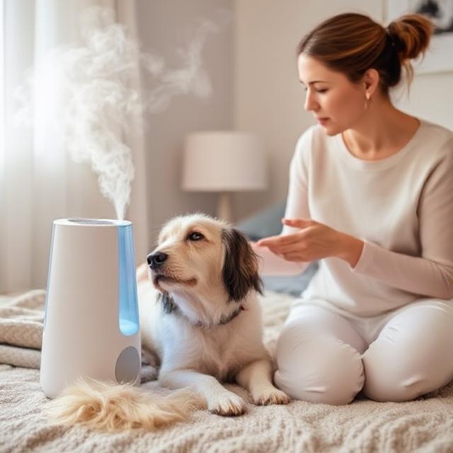 Humidifier to remove flakes from pet skin