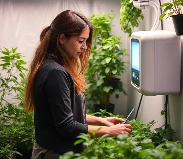 humidifier in grow room for plants and veggies