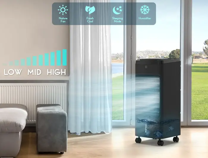standing air cooling with humidifier
