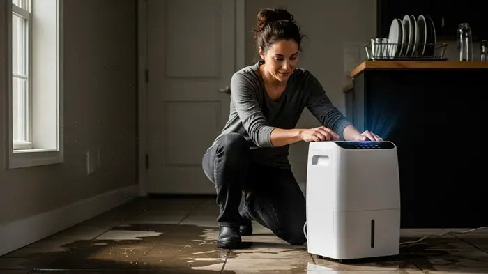 dehumidifier to dry floor