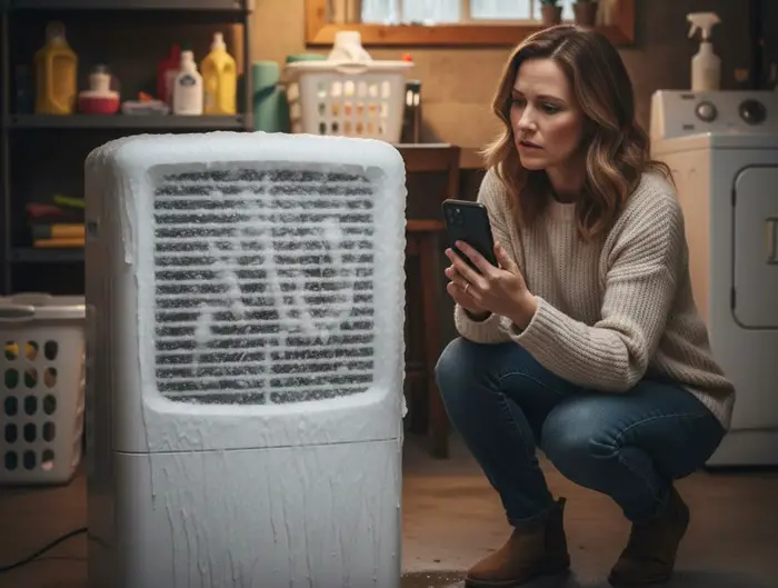 frozen dehumidifier coils