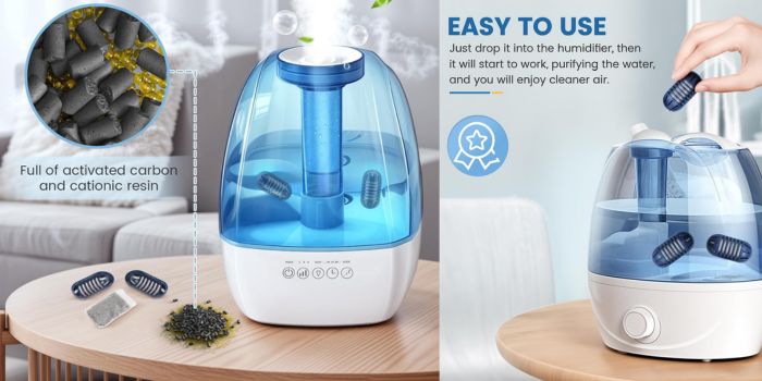 using ultrasonic humidifier demineralization cartridge